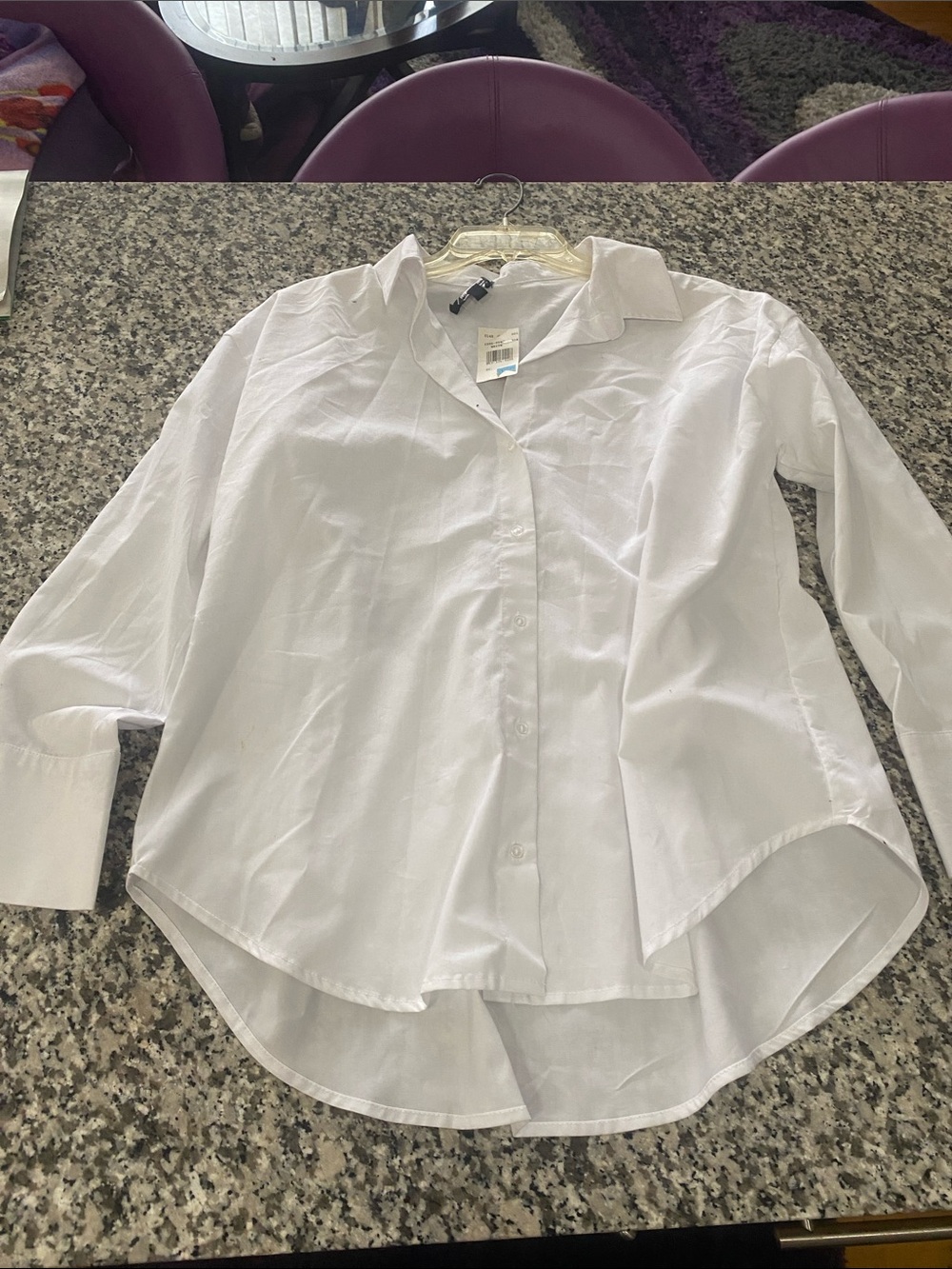Ambiance White Collared Button-Front Shirt